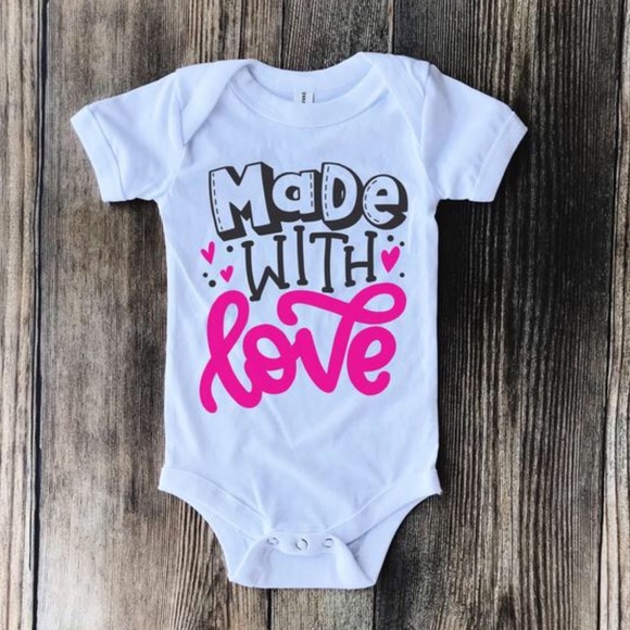 American Bear Cub® Other - Made with love - Valentine’s Day Onesie - WHITE
